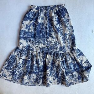 Tensione In Blue Toile Midi Skirt